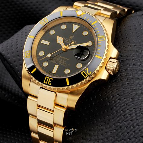 rolex submariner yellow gold replica|rolex submariner all black.